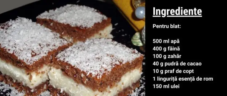 Negresă cu Cremă de Griș și Cocos – Desert Ușor și Delicios