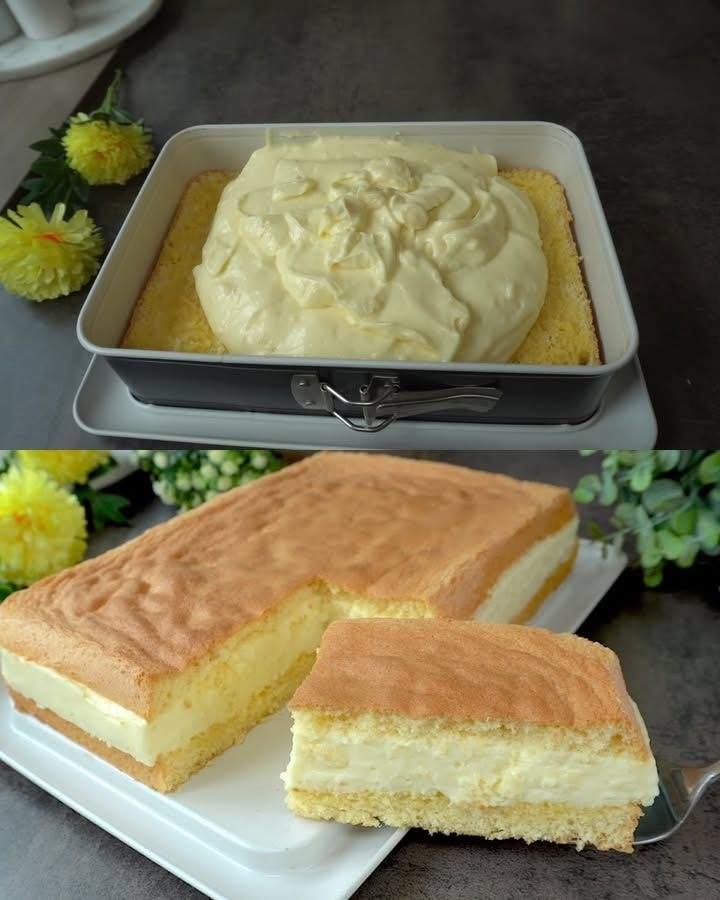 PRĂJITURĂ RĂCORITOARE CU PUDING DE LĂMÂIE ȘI BRÂNZĂ CREMOASĂ