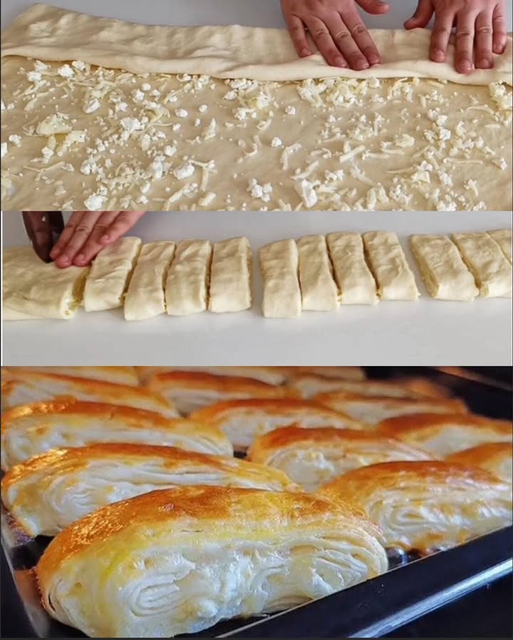 Amestec lapte și apă și fac aceste plăcinte cu brânză foarte gustoase