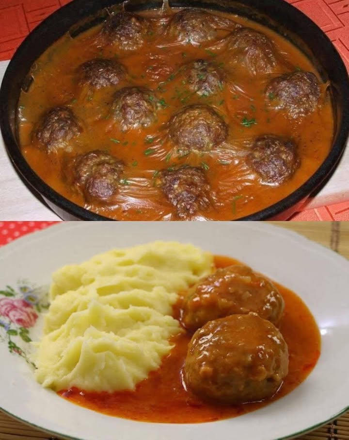 Chiftele în sos de roșii bogat… O idee perfectă pentru un prânz delicios în familie…