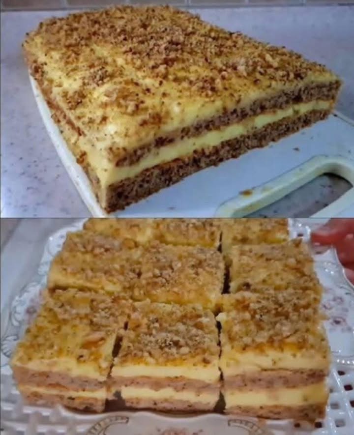 PRĂJITURĂ CU 10 LINGURI DE NUCI Un desert irezistibil și delicios, toată lumea întinde mâna după 2-3 felii
