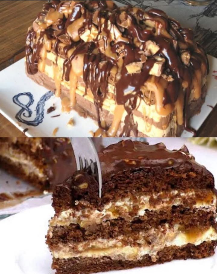 Tort Snickers care se topește în gură Ingredientele le am întotdeauna în bucătărie și îl prepar în 15 minute