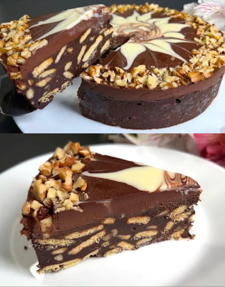 Tort pentru 5 minute fără coacere Topiți toate ingredientele și turnați-le peste biscuiți  un astfel de gust nu trebuie ratat.