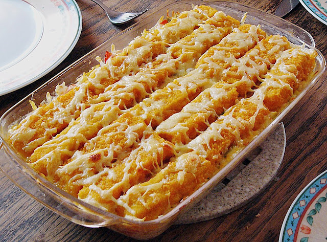 Budincă de bețe de pește