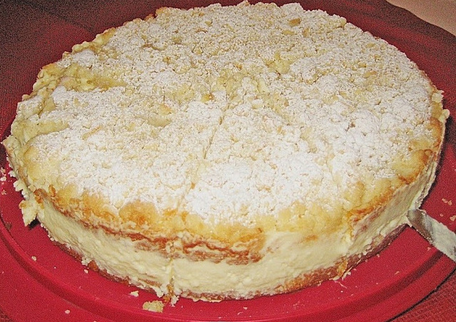 Prăjitură cu streusel și cremă de vanilie