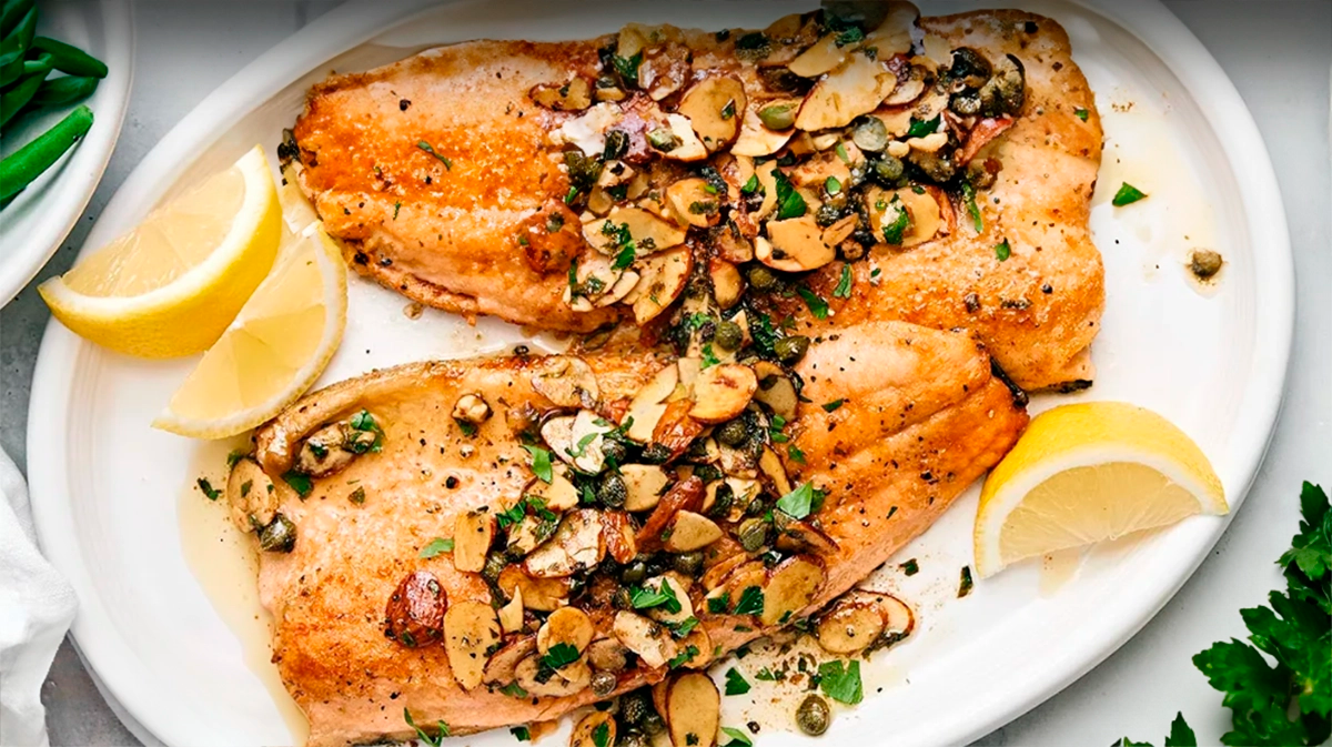Păstrăv prăjit cu migdale și sos de capere: Cea mai bună metodă de a găti păstrăv!