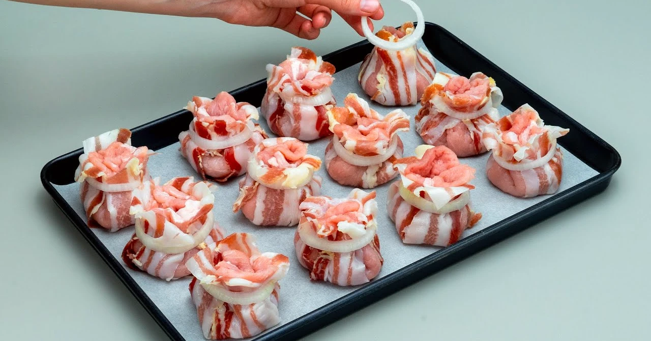 Saculeți fantastici de porc umpluți cu ciuperci și brânză: Rețetă pentru carne suculentă în bacon!