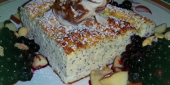 Rețete cu calorii reduse pentru prăjitură cu brânză de vaci și mac