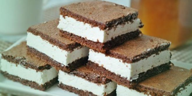 Milchschnitte proteică low carb (fără zahăr și făină, 10 bucăți)