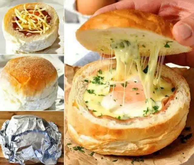 Rețetă de sandviș cu șuncă crud-uscat (Ei-Schinken-Brötchen)