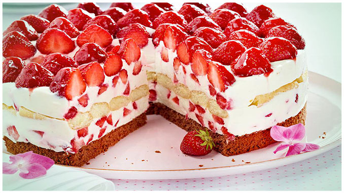 Minunată și delicioasă prăjitură cu căpșuni și mascarpone
