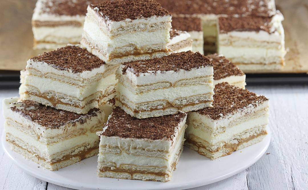Feliile cremoase caramel cu biscuiți Butterkeks