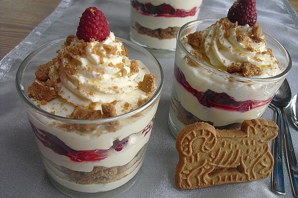 Desert cu zmeură și biscuiți speculoos