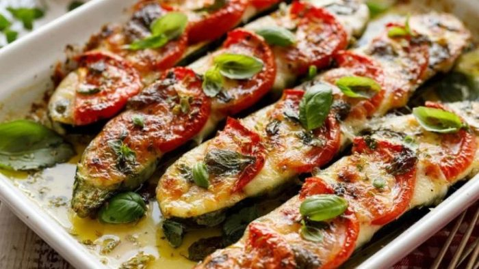 Dovlecei alla caprese preparați într-o clipă