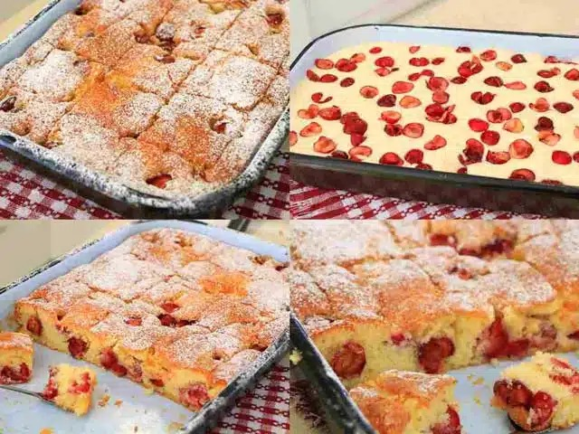 Rețeta prăjiturii cu cireșe a bunicii care se topește în gură!