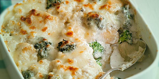 Budincă cu conopidă, broccoli și mozzarella – Low-Carb (21% carbohidrați)