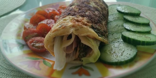 Wrap-uri pentru mic dejun low carb (pentru 2 wrap-uri cu ou)
