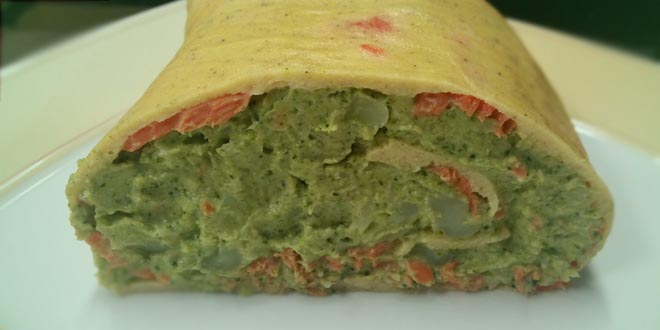 Rulou Low Carb (cu somon și piure de broccoli la cuptor, pur și simplu delicios!)