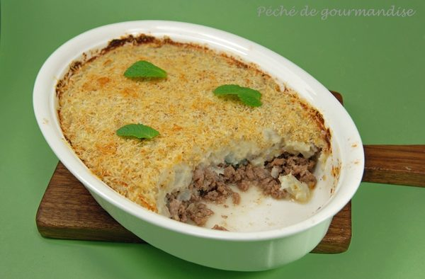 Gratin de topinambur cu miel și mentă