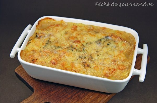 Parmentier de pui cu pere și Roquefort