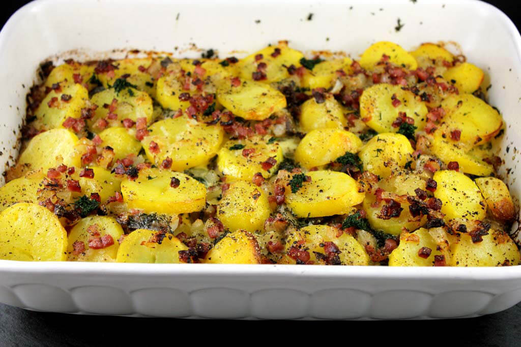 Gratin picant de cartofi cu hering Matjes