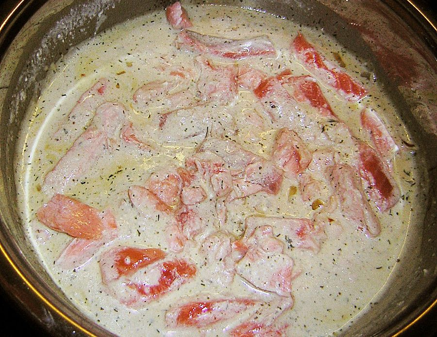 Somon cu gnocchi
