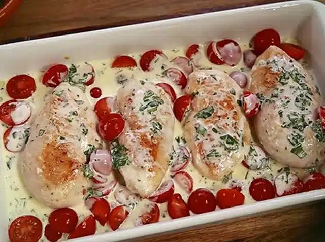 Rețetă de pui cu mozzarella și busuioc