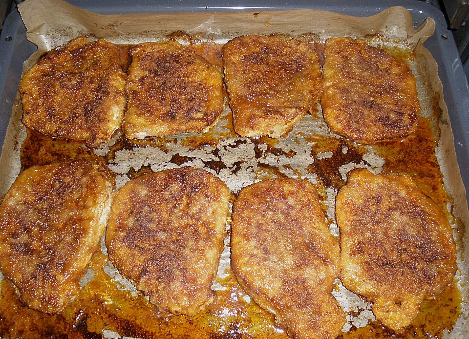 Șnițele pane la cuptor