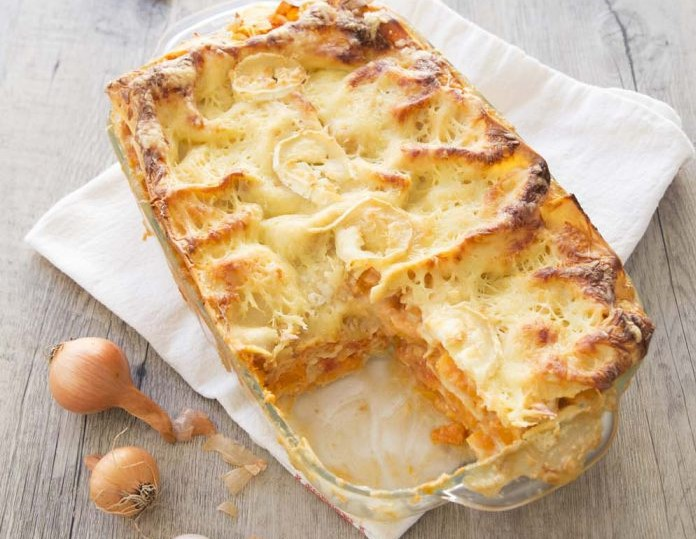 Lasagna cu brânză de capră și dovleac butternut
