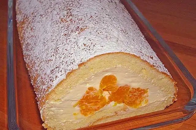 Rețetă rulou de biscuiți cu brânză de vaci și mandarine