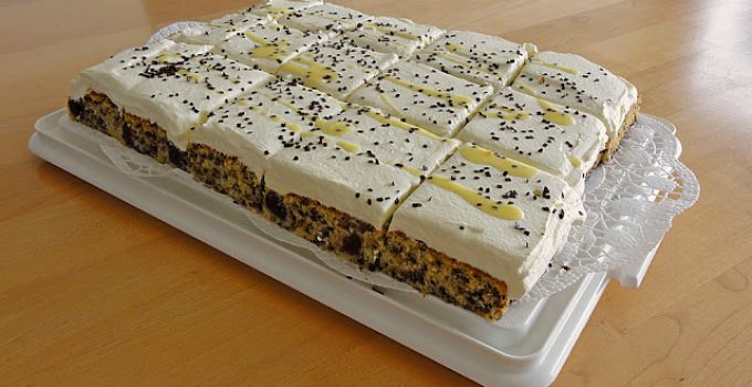 Kirsch – Lichior de ouă – Prăjitură la tavă cu smântână groasă – Frișcă
