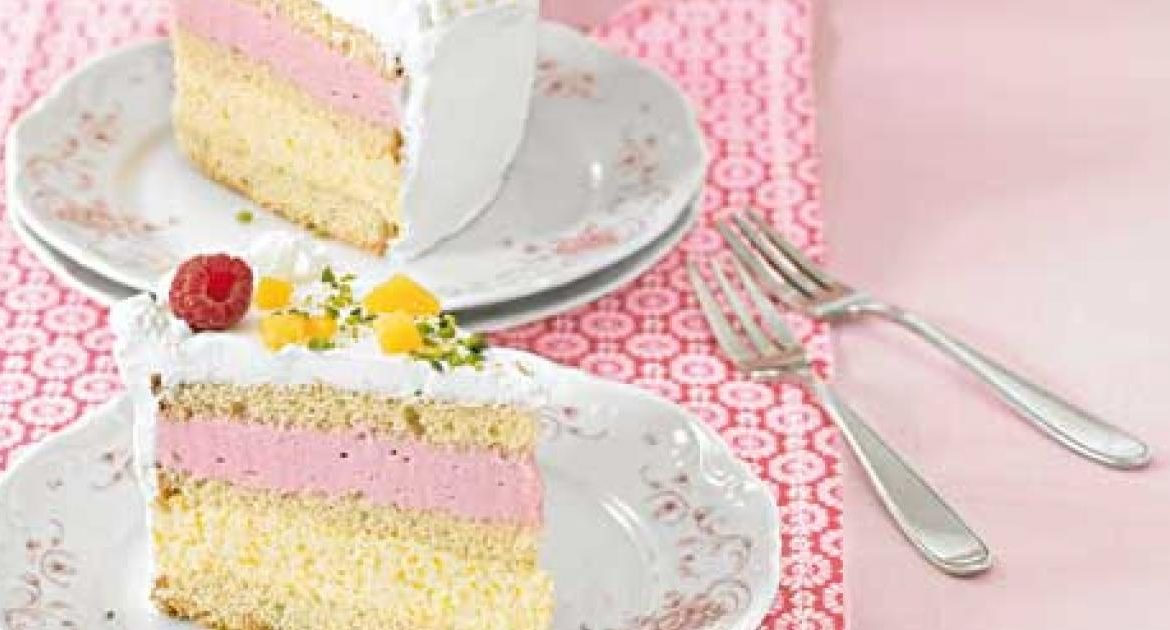 TORT DE ZMEURĂ ȘI PIERSICĂ